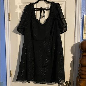 Forever 21 Elegant Black Puff Sleeve Mini Dress
